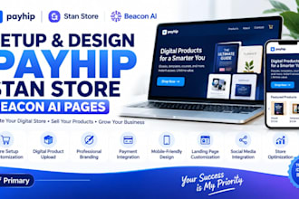 payhip store setup digital product store design digital downloads ecommerce webs