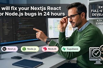 fix your nextjs react or nodejs bugs in 24 hours