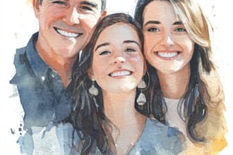 make watercolor family portrait
