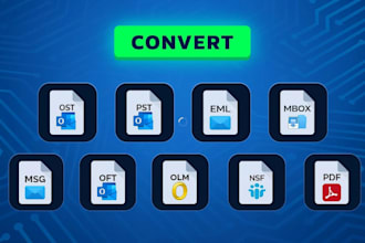 convert pst, olm, ost, mbox, msg, eml and vice versa