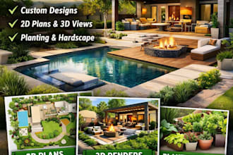 do landscape architecture, garden design, and 3d rendering