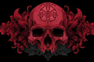 create dark art skull for your brand or band