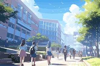 do anime background, visual novel, anime style