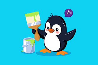 create adorable penguin mascot design