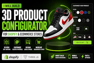 build a 3d product configurator for shopify or ecommerce stores