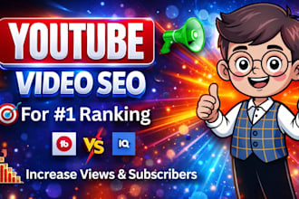 be your youtube SEO expert and channel growth strategist