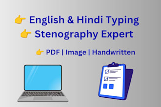 do english hindi typing and stenography transcription