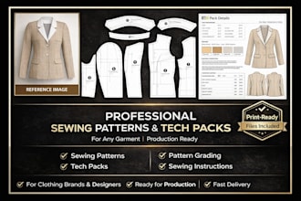 create detailed sewing pattern for sweaters cardigan active wears in pdf or dxf