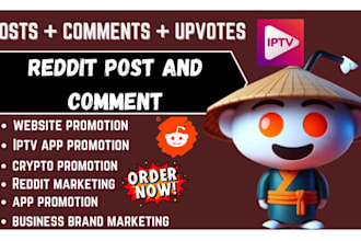 promote ecommerce ai app, iptv link, saas product website with reddit seo post