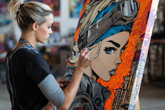 create graffiti pop art canvas designs and murals