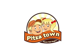 design mascot restaurant pizza town logo for you