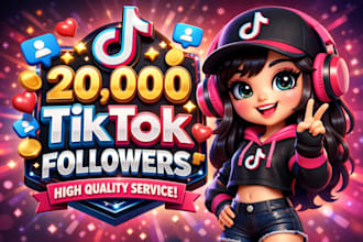 get you 20,000 tiktok followers high quality service