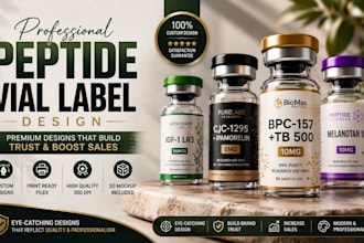 design professional pharmaceutical vial label or supplement packaging