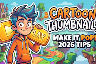 create eye catching cartoon and youtube thumbnails