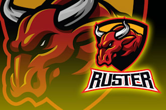 do modern professional mascot, bull logo design