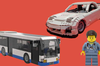 design lego technic car, bike, house,  plane moc with PDF instructions part list