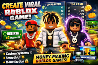 build roblox game, obby, tycoon, simulator with custom systems, UI, monetization