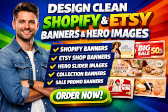 design clean shopify etsy collection store banner slide hero image banner