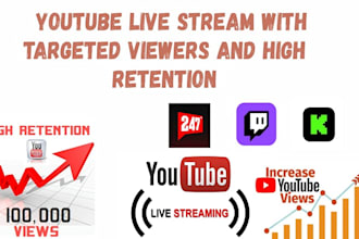 increase youtube live stream with targeted views and high retention
