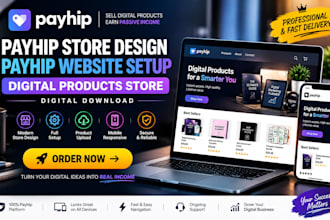 payhip store design payhip website setup digital products store digital download