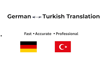 translate german to turkish and turkish to german professionally