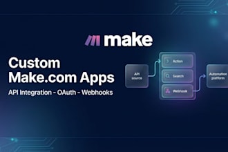 develop custom make com integromat app, modules and API integrations