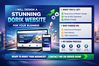 design and redesign a stunning fully responsive dorik website for your business