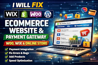 fix wix shopify ecommerce website payment geteway woocomerce online store
