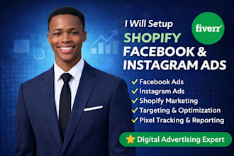 setup shopify facebook ads campaign, instagram ads, fb