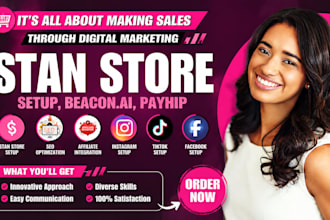 stan store setup, beacons ai, whop, tiktok shop, payhip, stan store marketing