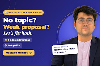 edit your research proposal and sop for phd admission