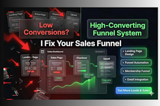 build clickfunnels sales funnel, landing page, membership funnel ghl funnel