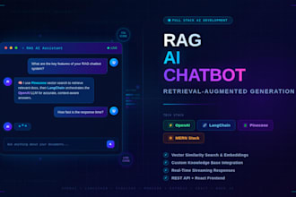 develop a rag based ai chatbot using openai, langchain, pinecone