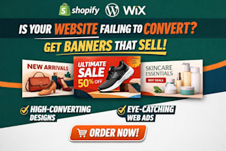 design shopify website banner hero image header web ads shopify banner design