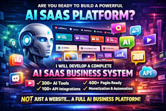 develop advance ai saas website, video, image, text generation 300 plus ai tools