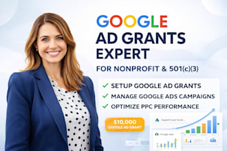 do nonprofit 501c3 google ad grant setup manage optimize campaign ppc charity ad