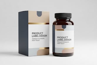peptide supplement label vial label product design  peptide vial label