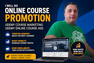 do online course promotion, udemy course marketing, udemy online course ads