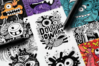 design professional doodle illustrations for branding and projects
