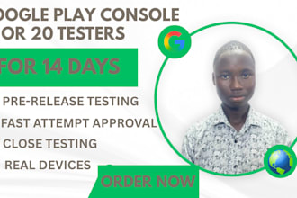 provide 12 tester or 20 tester,  google play tester, and mobile app tester