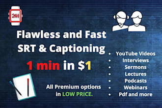 create srt and vtt subtitles for youtube videos