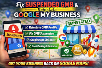fix suspended gmb reinstate google my business  maps optimize SEO ranking