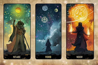 design tarot, oracle, zodiac or playing cards with custom artwork