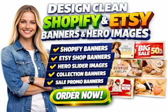 design clean shopify etsy collection store banner slide hero image banner