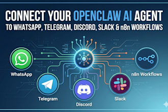 connect your openclaw ai agent to whatsapp, telegram,discord,slack n8n workflows