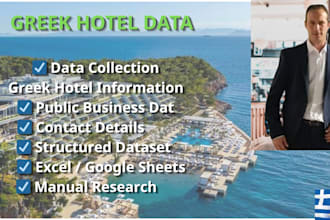 search and provide verified greek hotel contact data for market research