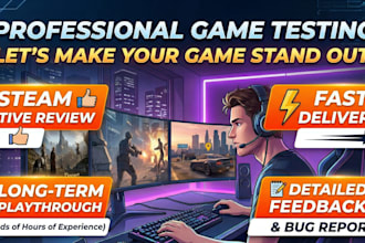 professionally test and feedback your steam or mobile game