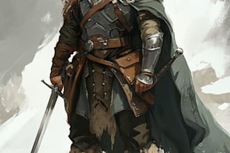 creat a dnd character art and fantasy charecter art