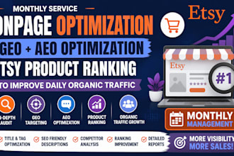 do monthly onpage seo etsy product ranking geo aeo etsy product optimization