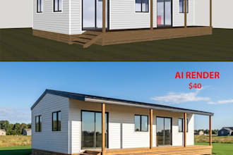 do a 3d interior or exterior rendering by ai render